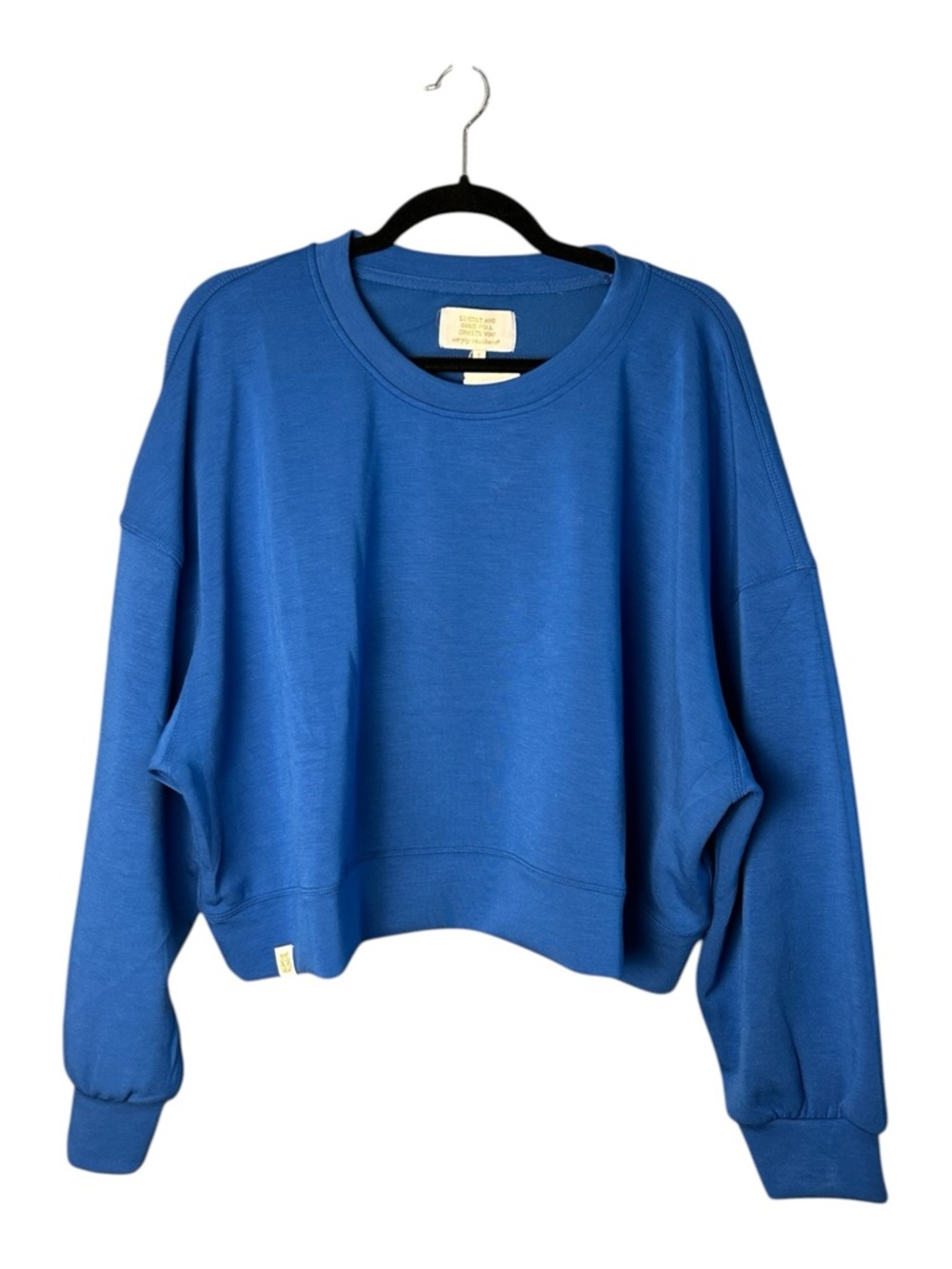 Simply Southern Royal Blue Cropped Sweatshirt Size Large Oversized Pullover - Picture 6 of 7